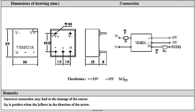 ±25mA outputpcb zetten Zaaleffect de Hoge Precisie van de Voltagesensor VSM025A op